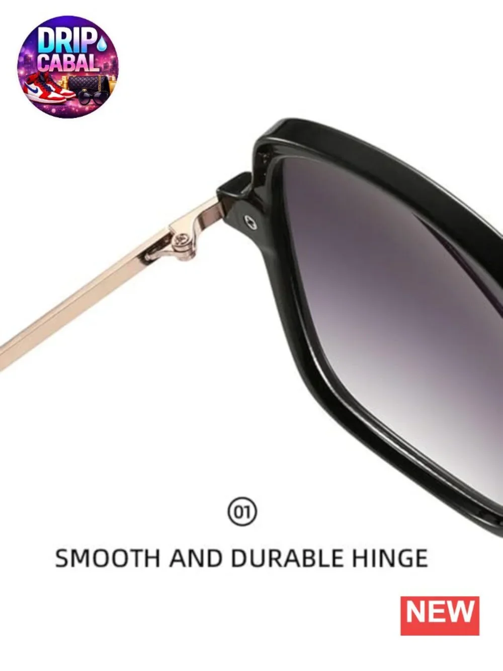 Retro Square Sunglasses Unisex Oversized Gradient UV400 Metal Frame Shades